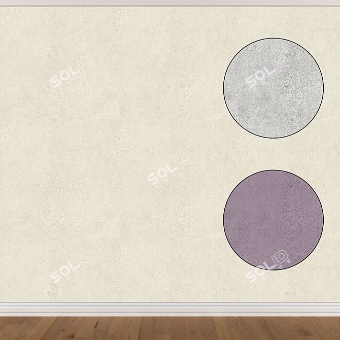 Seamless Wallpaper Set: 3 Color Options 3D model image 1