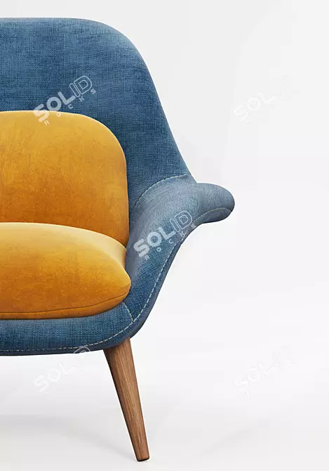 Luxurious Velvet Swoon Chair 3D model image 3