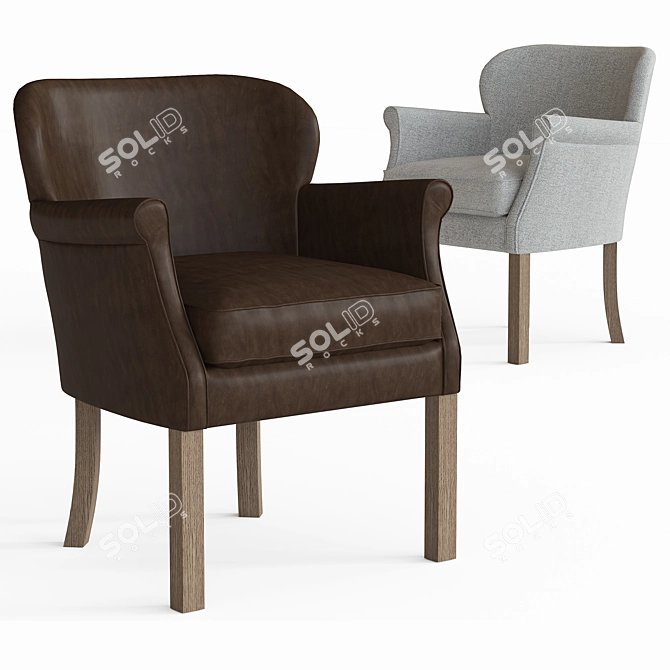 Elegant Professor's Armchair 3D model image 1