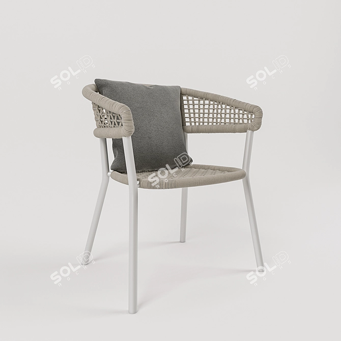 Lunar Elegance: Alu Dining Chair 3D model image 7