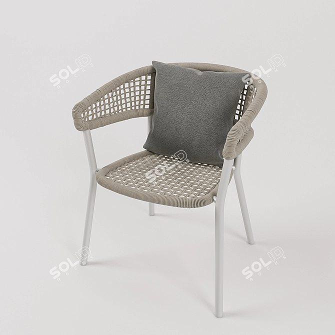 Lunar Elegance: Alu Dining Chair 3D model image 1