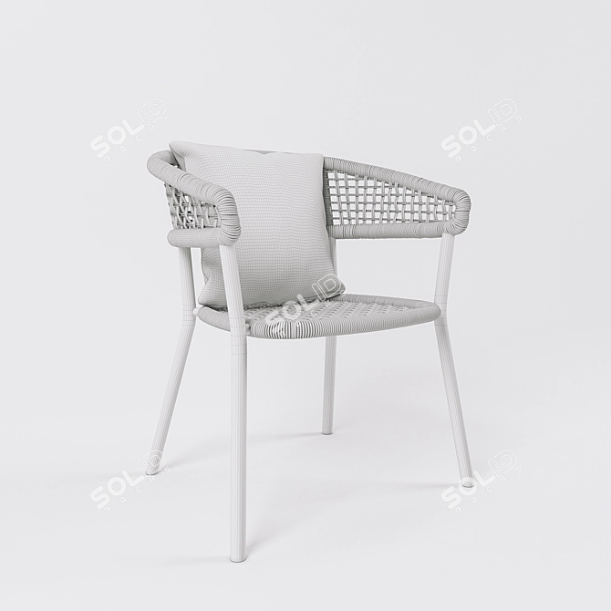 Lunar Elegance: Alu Dining Chair 3D model image 3