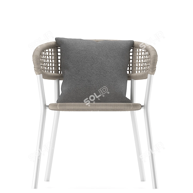 Lunar Elegance: Alu Dining Chair 3D model image 4