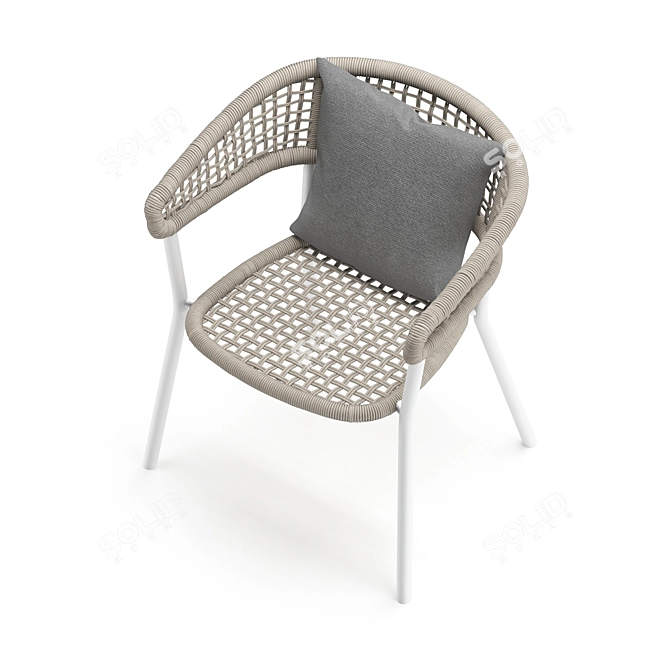 Lunar Elegance: Alu Dining Chair 3D model image 6