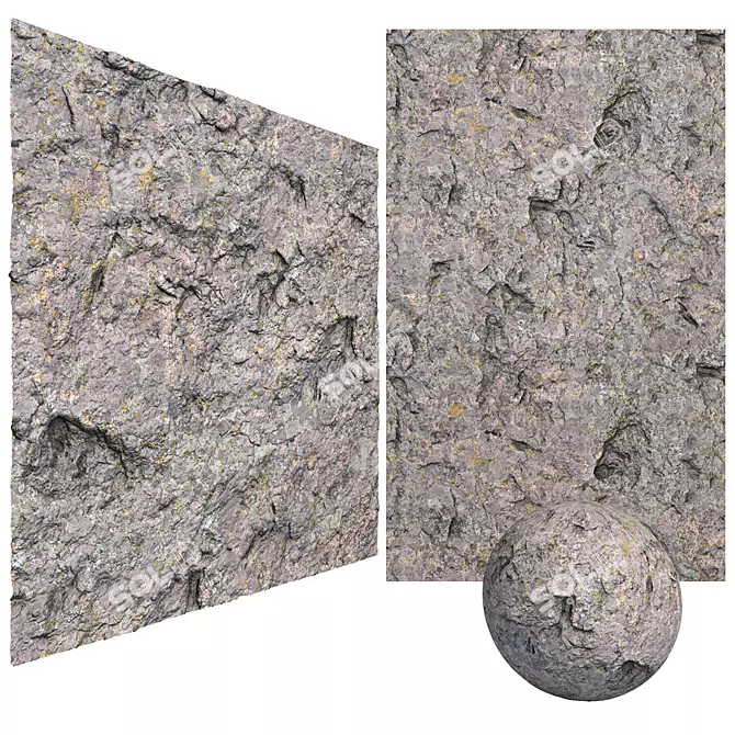 Mossy Cliff Stone: High Res Tiles 3D model image 1