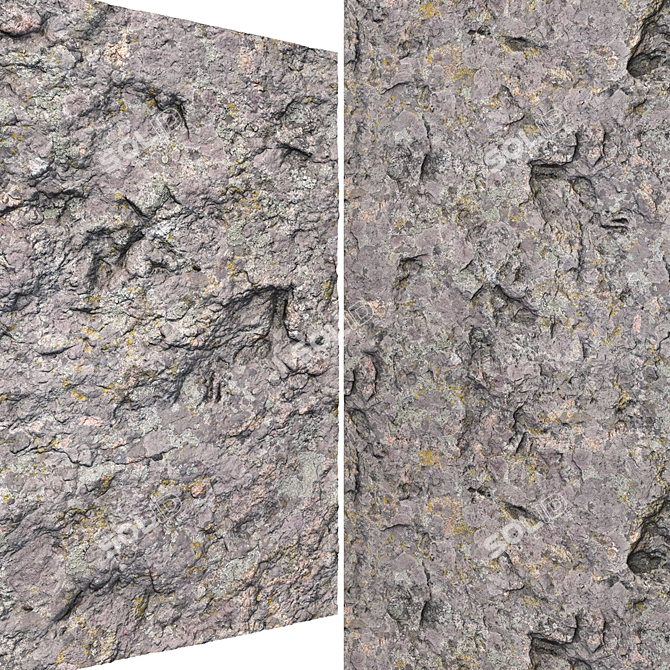 Mossy Cliff Stone: High Res Tiles 3D model image 2