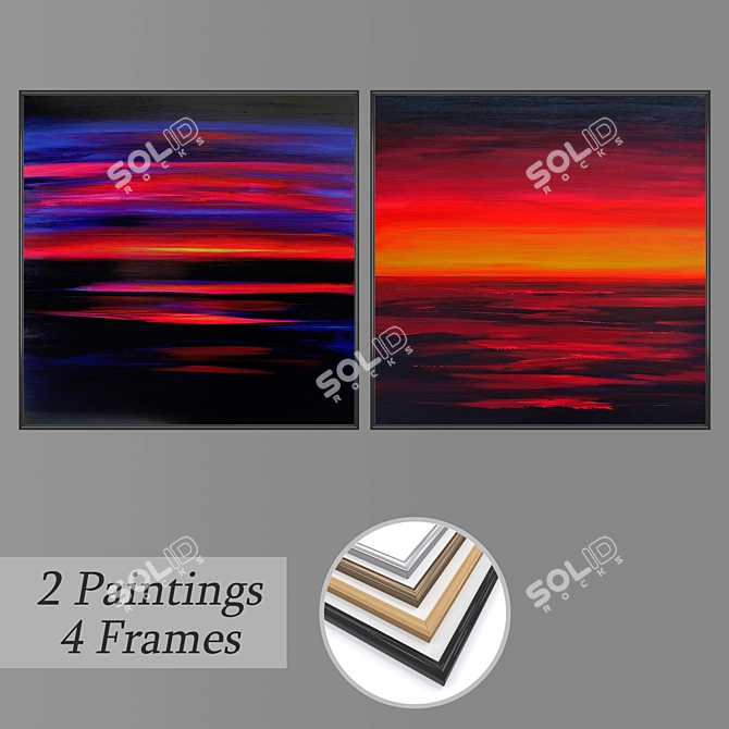 Elegant Set: Wall Paintings 3D model image 1