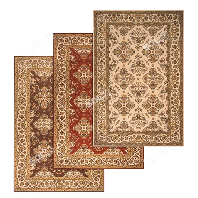 Luxury Carpet Set: High-Quality Textures 3D model image 1