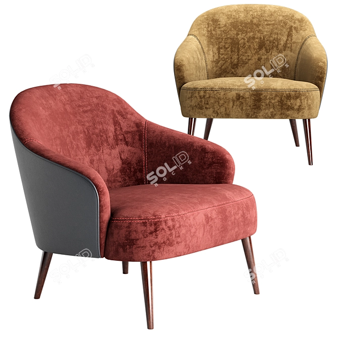 Cozy Liam Armchair: Perfect Blend of Style and Comfort 3D model image 1