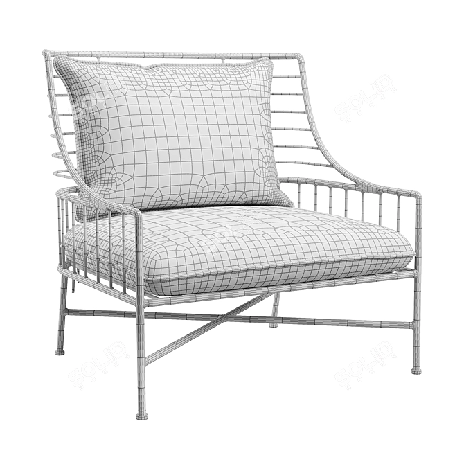 Sleek Breton Metal Chair - CB2 3D model image 3