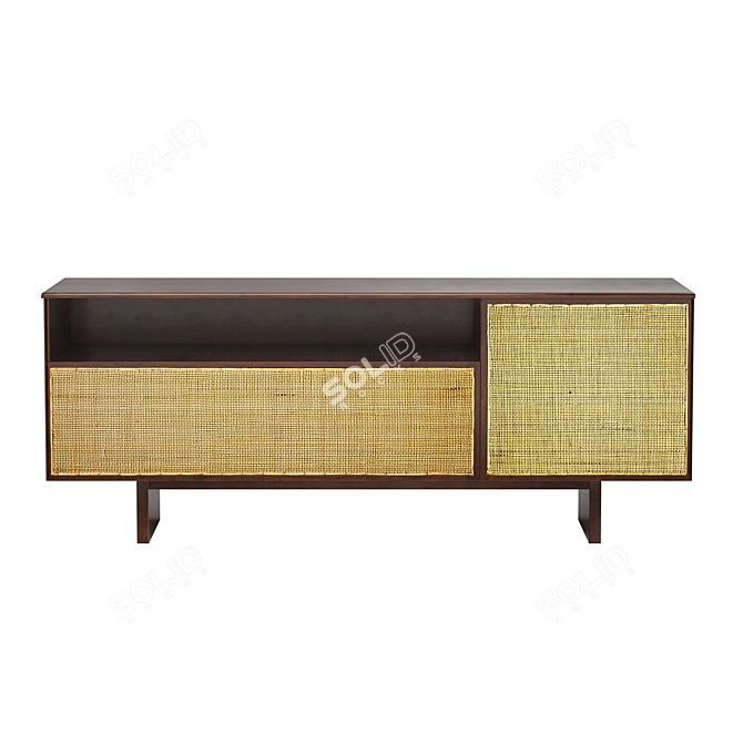 Modern Cane Media Console 3D model image 2