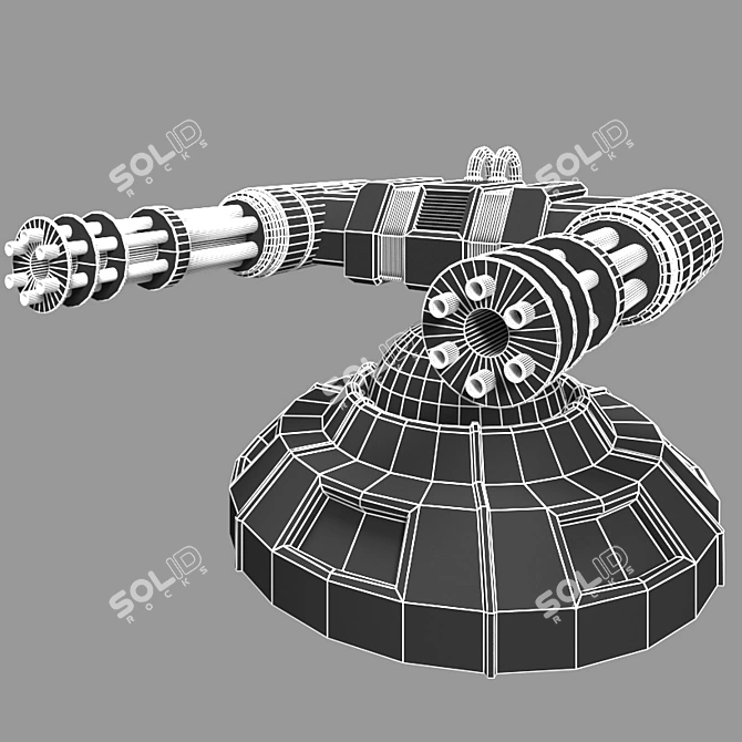 Gatling Turret: Ultimate Firepower 3D model image 9