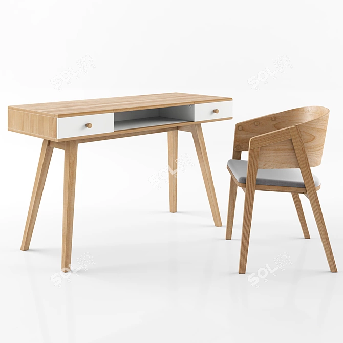 Natural Elegance: VOX Nature Dressing Table Set 3D model image 3