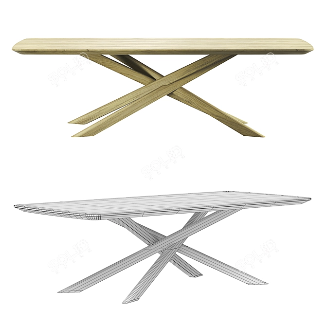 Modern Ethnicraft Mikado Rectangular Coffee Table 3D model image 2