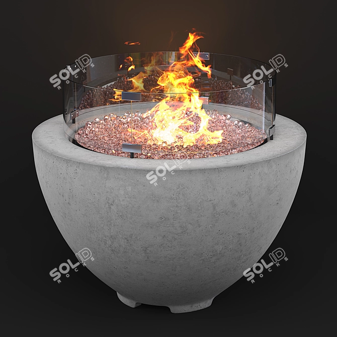 Wyfair Cove Concrete Fire Pit 3D model image 1