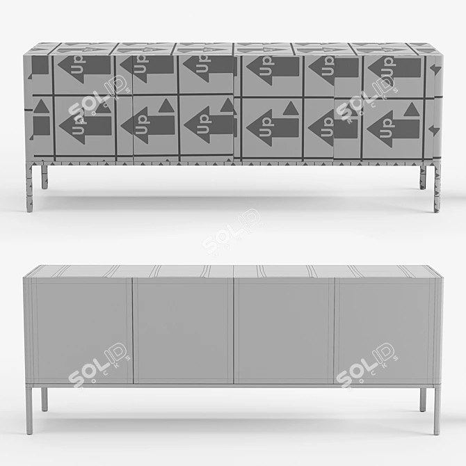 Modern Minimalist Porada Kanto Sideboard 3D model image 4