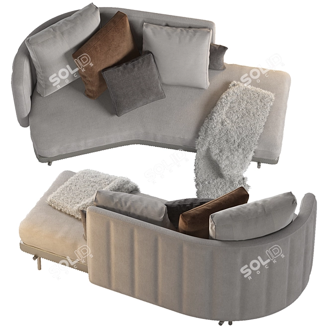 Elegant Torii Sofa 3D model image 2