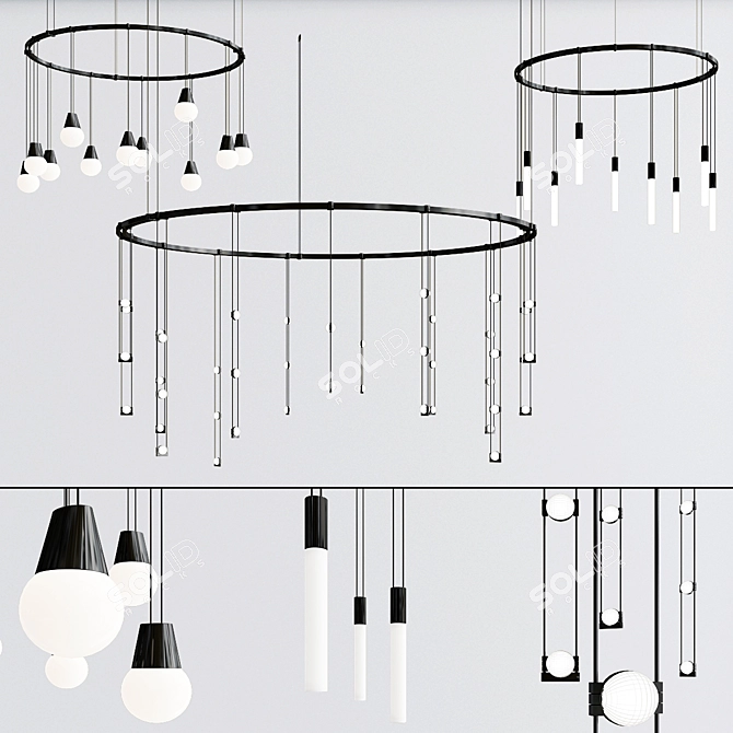 Sonneman Suspenders Pendant Lights 3D model image 3