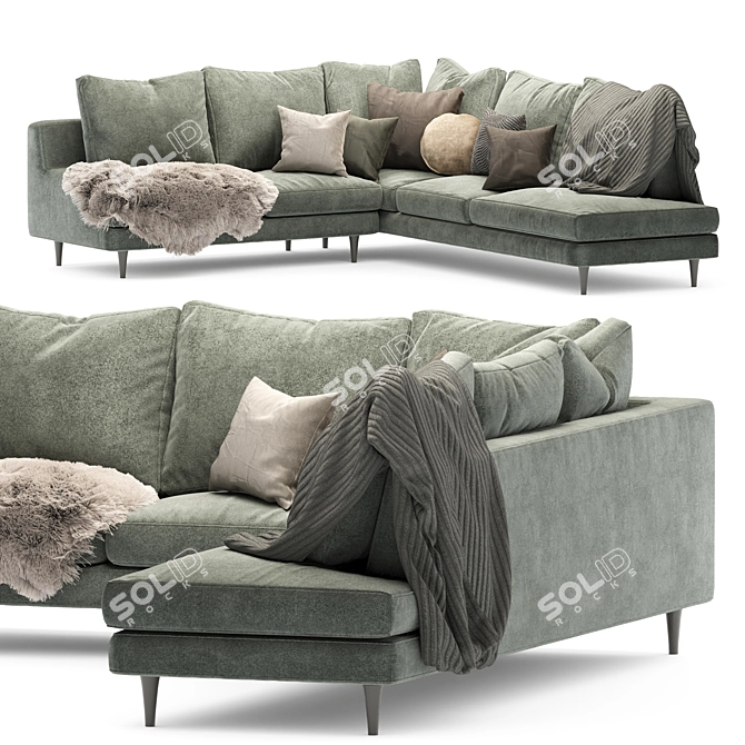 Contemporary Green Sofa: Roche Bobois 3D model image 2