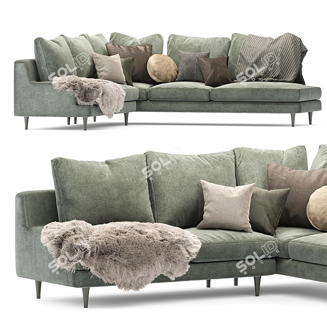 Contemporary Green Sofa: Roche Bobois 3D model image 3