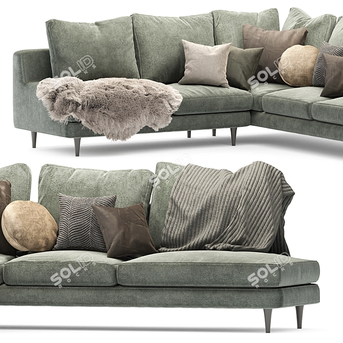 Contemporary Green Sofa: Roche Bobois 3D model image 4