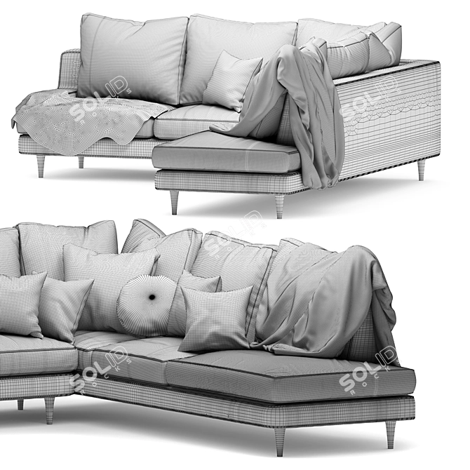 Contemporary Green Sofa: Roche Bobois 3D model image 5