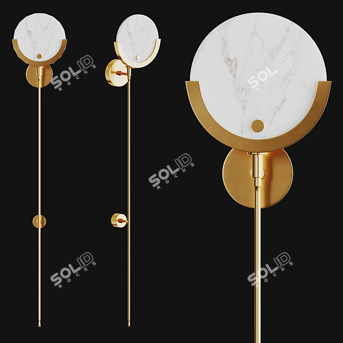 Modern Metal and Glass Wall Sconce 3D model image 1