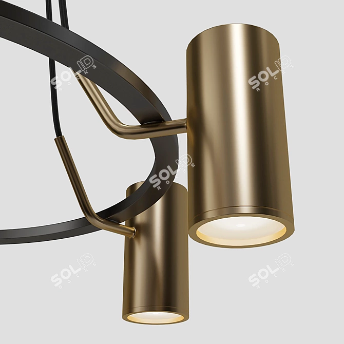 Luxury Gold 8-Lamp Unity Chandelier 3D model image 3