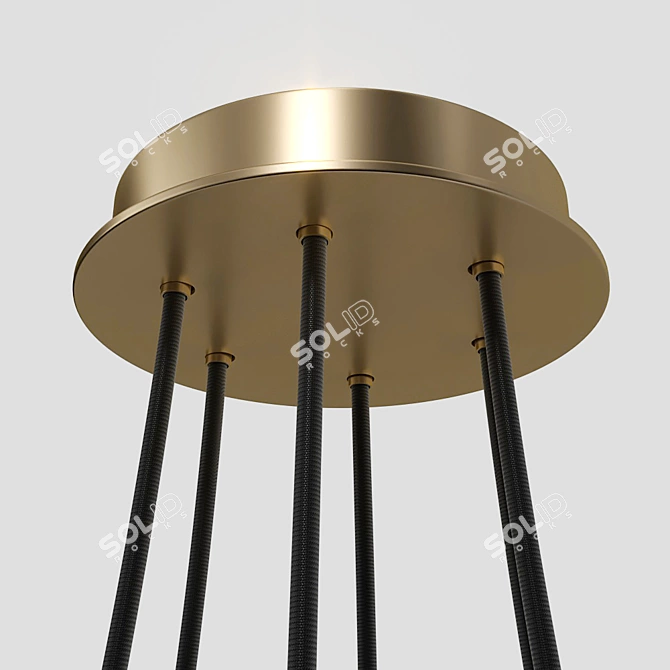 Luxury Gold 8-Lamp Unity Chandelier 3D model image 4