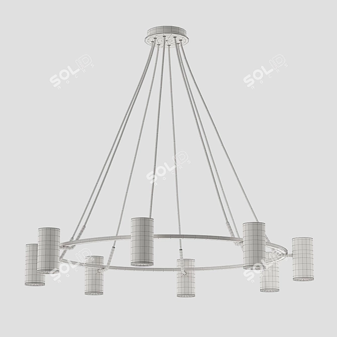 Luxury Gold 8-Lamp Unity Chandelier 3D model image 5