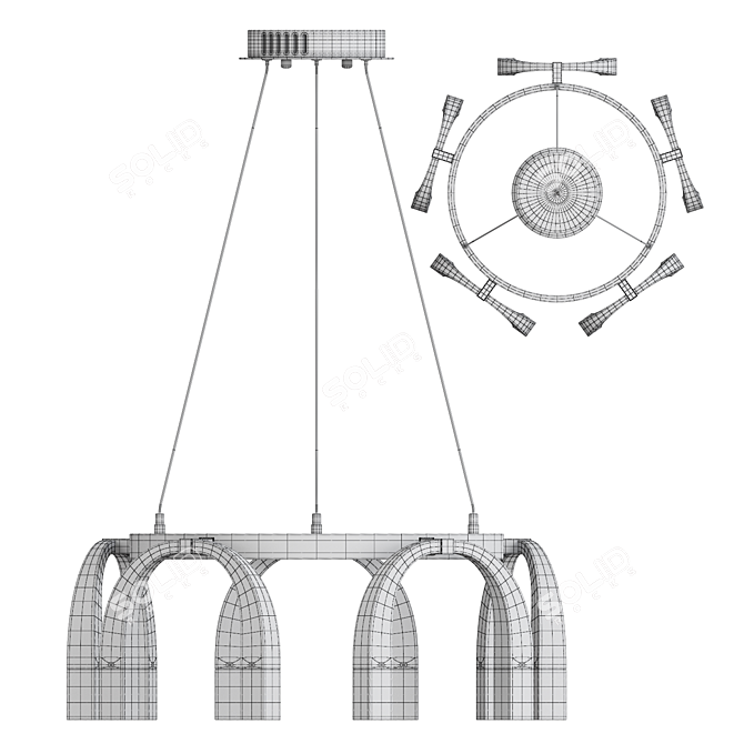 KLER LED Ring Chandelier 3D model image 3