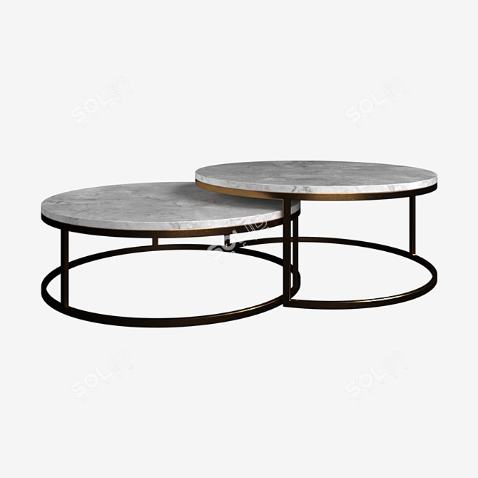 Modern Marble Coffee Table 3D model image 1