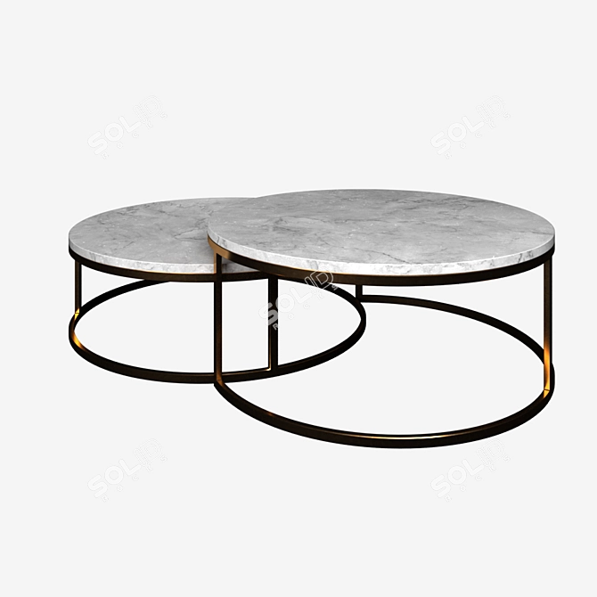 Modern Marble Coffee Table 3D model image 2