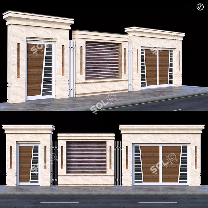 Secure Entry Access Gate 3D model image 1