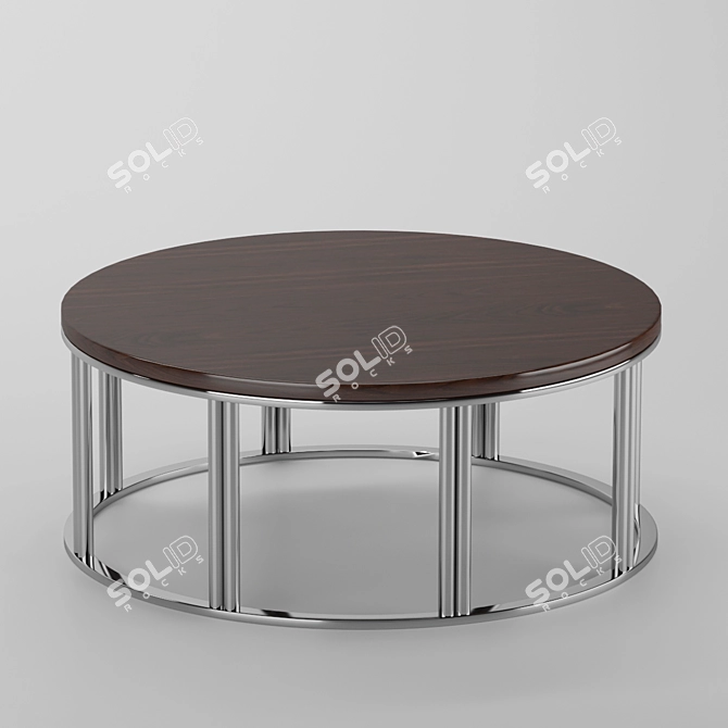 Sleek Metal Coffee Table 3D model image 1