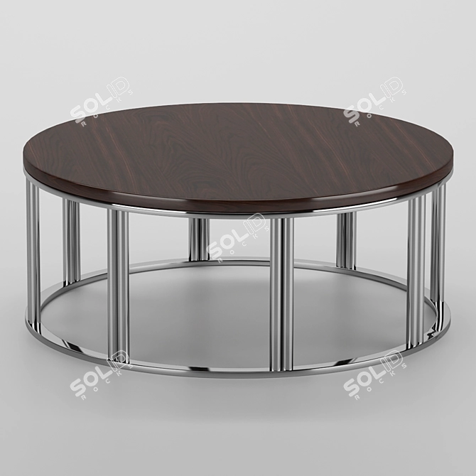 Sleek Metal Coffee Table 3D model image 3