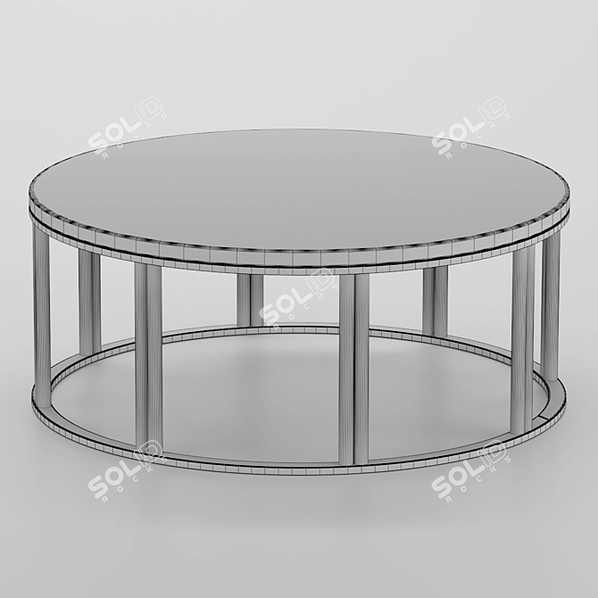 Sleek Metal Coffee Table 3D model image 4