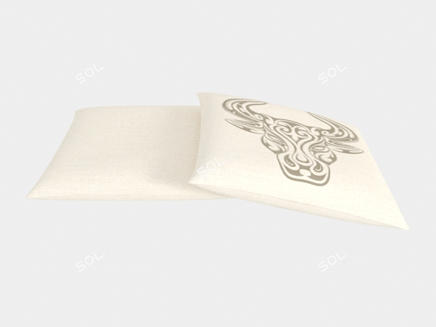 Wild Safari Animal Throw Pillows 3D model image 4
