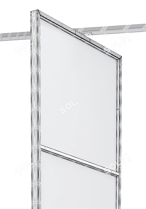 Steel Glass Pivot Door: Versatile & Elegant 3D model image 2