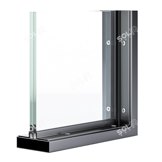 Steel Glass Pivot Door: Versatile & Elegant 3D model image 3