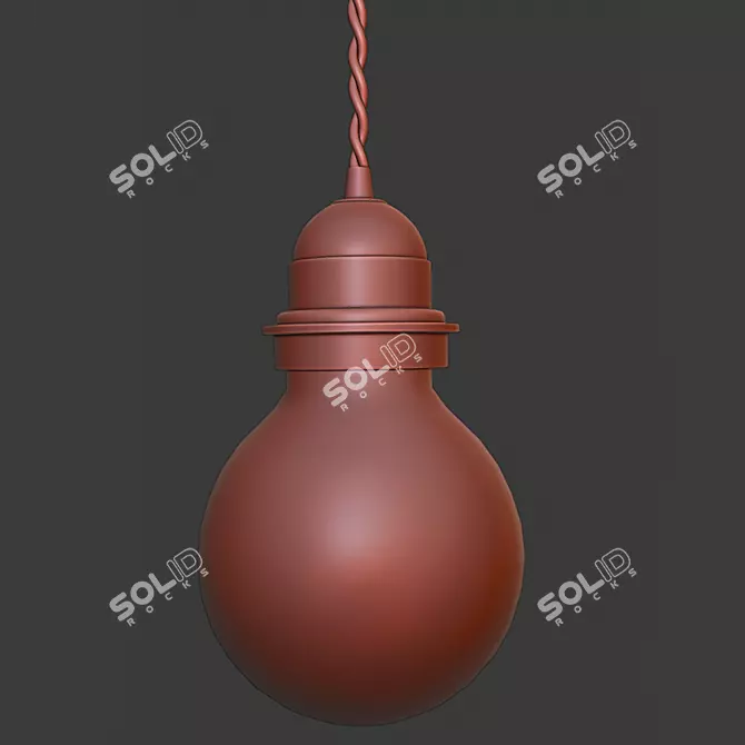 Natural Wicker Triangle Hanging Lamp 3D model image 4