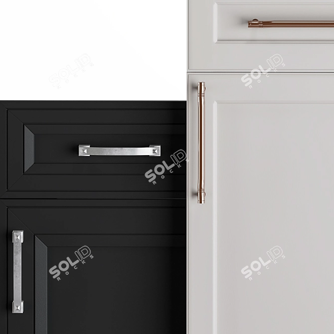 Modernized Cabinet Door Set 3D model image 3