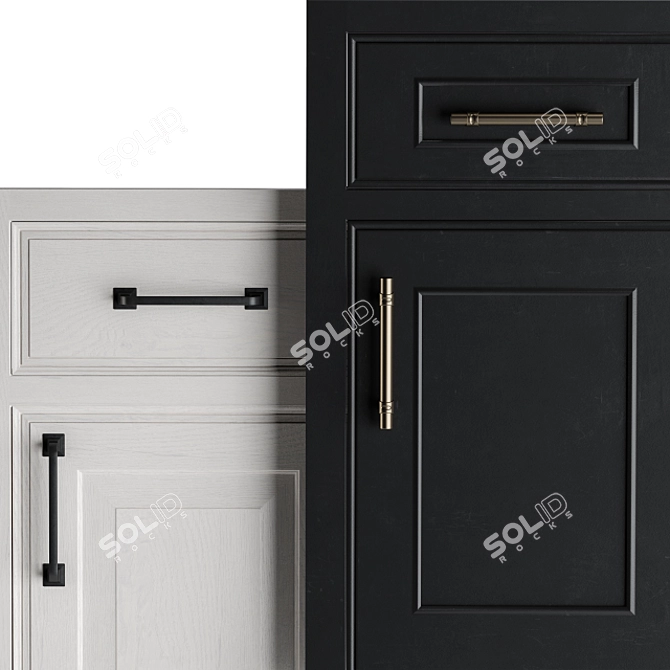 Modern Cabinet Door Set 3D model image 3