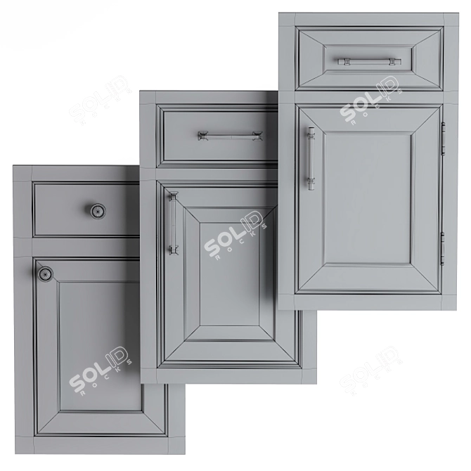 Modern Cabinet Door Set 3D model image 4