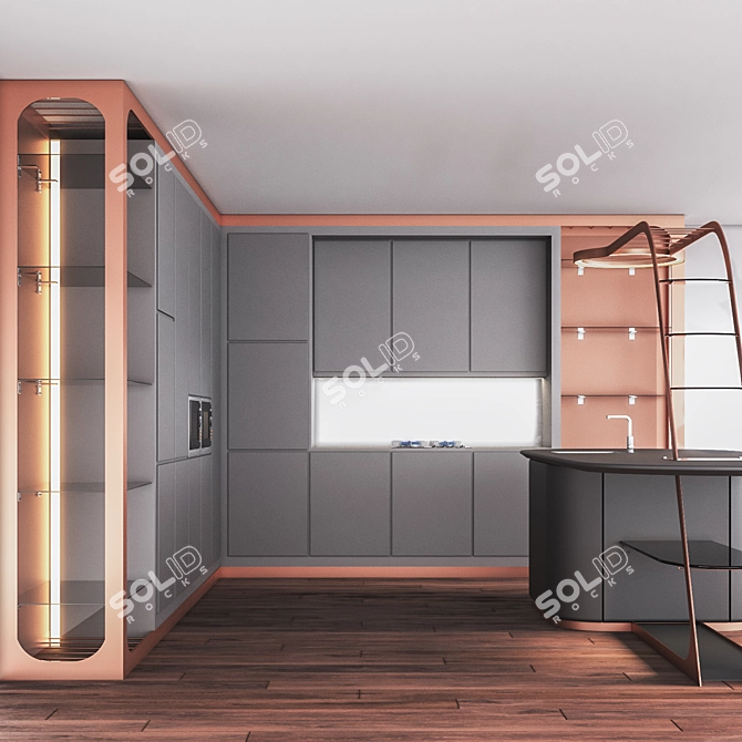 Modern Kitchen Set 2015 3D model image 8