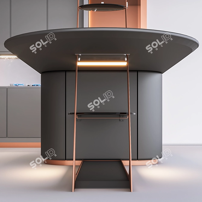 Modern Kitchen Set 2015 3D model image 12