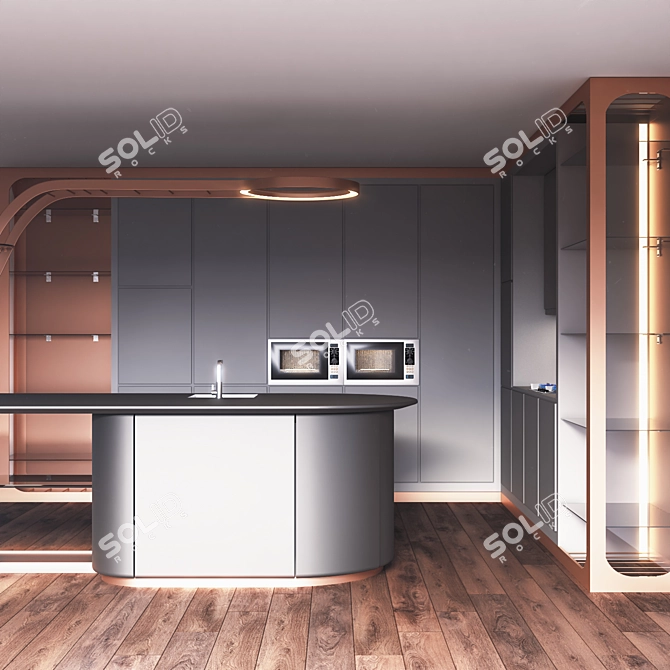 Modern Kitchen Set 2015 3D model image 20