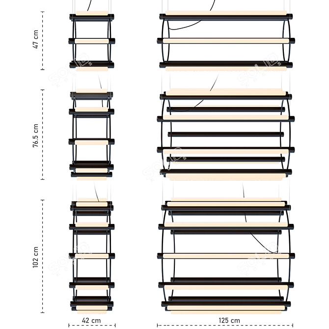 Minimalist Pipe Chandelier: Pipeline Chandelier 3D model image 2