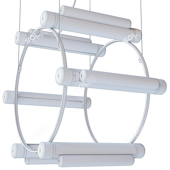 Minimalist Pipe Chandelier: Pipeline Chandelier 3D model image 4