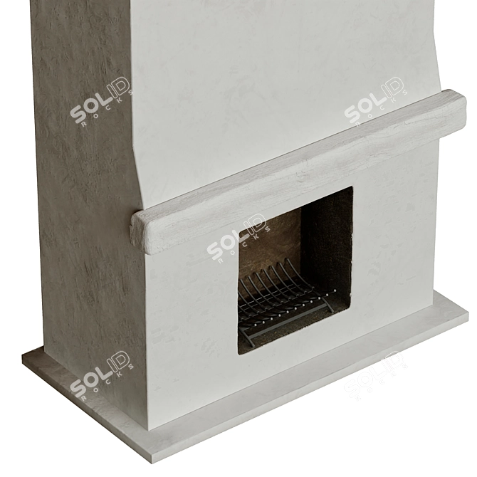 Luxury Fireplace: 200cm x 100cm x 335cm 3D model image 2